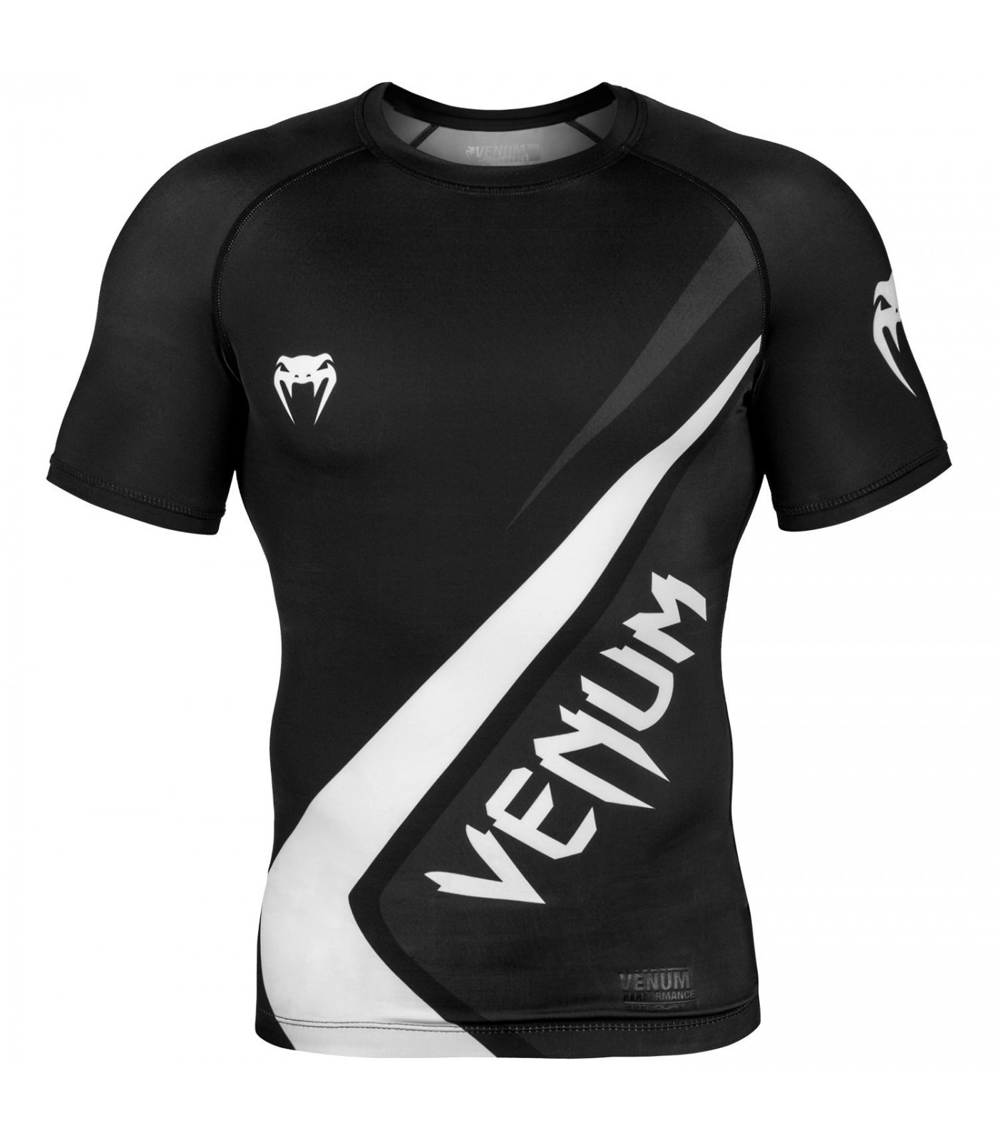 Рашгард - Venum Contender 4.0 Rashguard - Short Sleeves - Black/Grey-White​